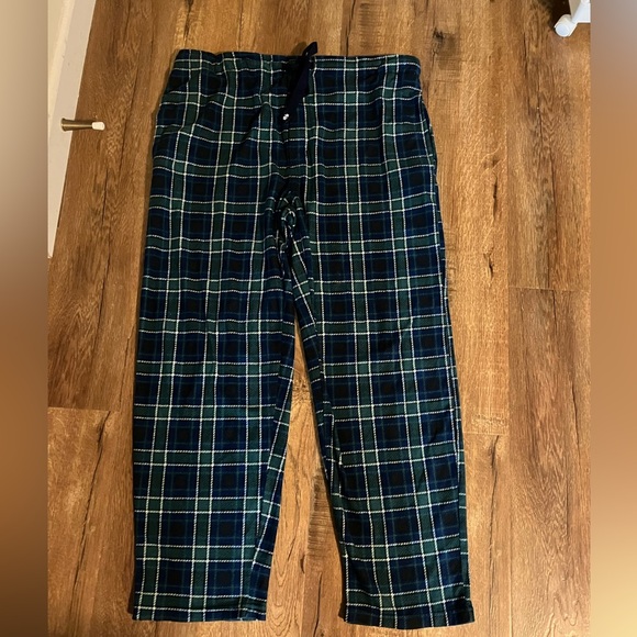 Izod Men's Plaid Lounge Pants Pajamas in Blue and Green - Picture 1 of 7
